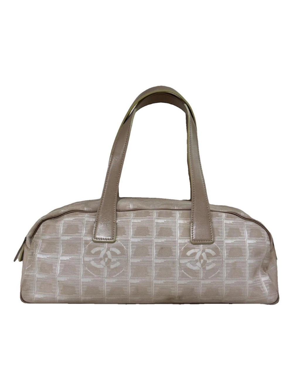 Chanel Y2K Beige Travel Ligne East West Shoulder Bag